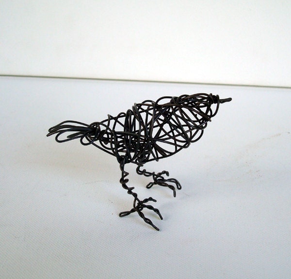 Handmade Wire Bird Sculpture - MINI FINCH