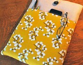 13 inch laptop Macbook Mac book Air / Pro Cover Padded Case Sleeve - Linen with Curry Cotton Fabric Pocket