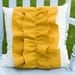 Decorative Mustard Yellow Wool Felt Ruffle Pillow 16x16