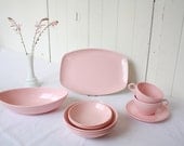 Pink Vintage Melmac Windsor Set 1950s Melamine Retro Deco Mid Century Modern