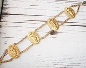 Victorian FAIRY BRACELET in Brass Relief - "My Garden Fairy"- Handmade, Victorian Styled OOAK