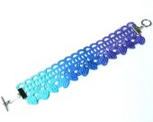 Lace Bracelet Ombre Jewelry Cuff - Aqua Blue Purple - Customizable Colors - Lace Fashion