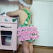 The Collyns Sunsuit -  Retro Knot Ruffled Sunsuit Romper for girls green pink Easter Spring Summer