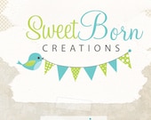 Cute bird with flags premade logo design professional photographer logo boutique logo