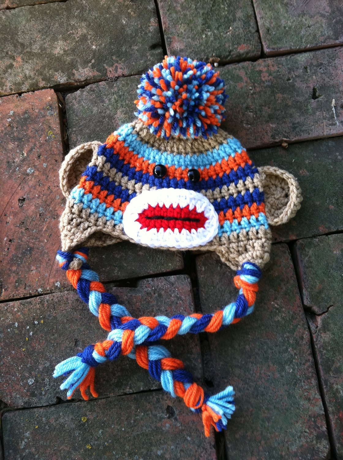 Sock Monkey Hat for Baby Boy