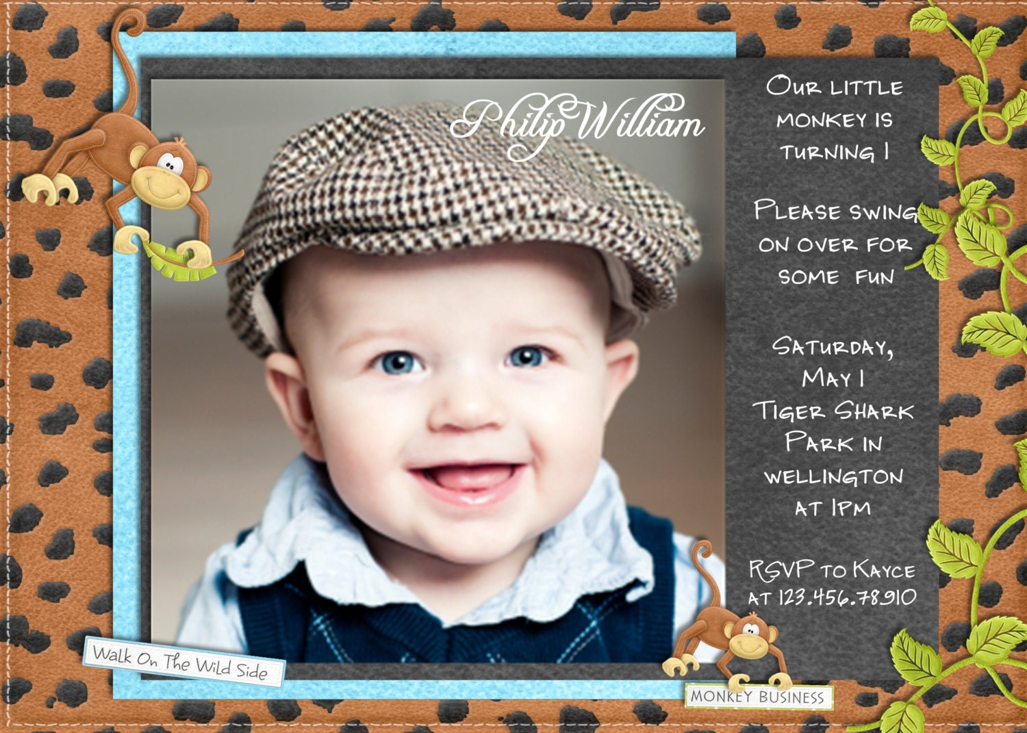 Monkey Birthday Invitation Printable and Custom Il_170x135
