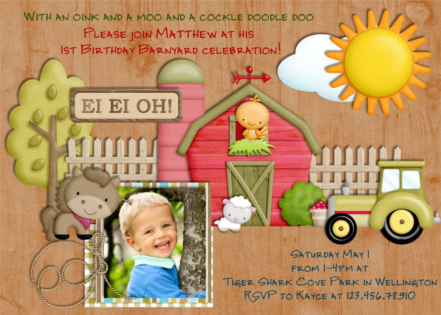 Farm Birthday Invitation Printable and Custom Il_170x135