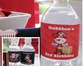 Pirate Party Water Bottle Wrap Label Favor- Girl Boy - Digital File You Print Il_170x135