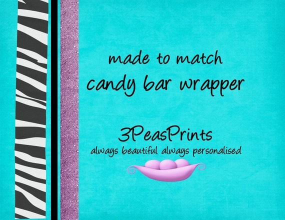 Coordinating Candy Bar Wrapper to Match any Invitation in My Shop Printable Custom Il_570xn