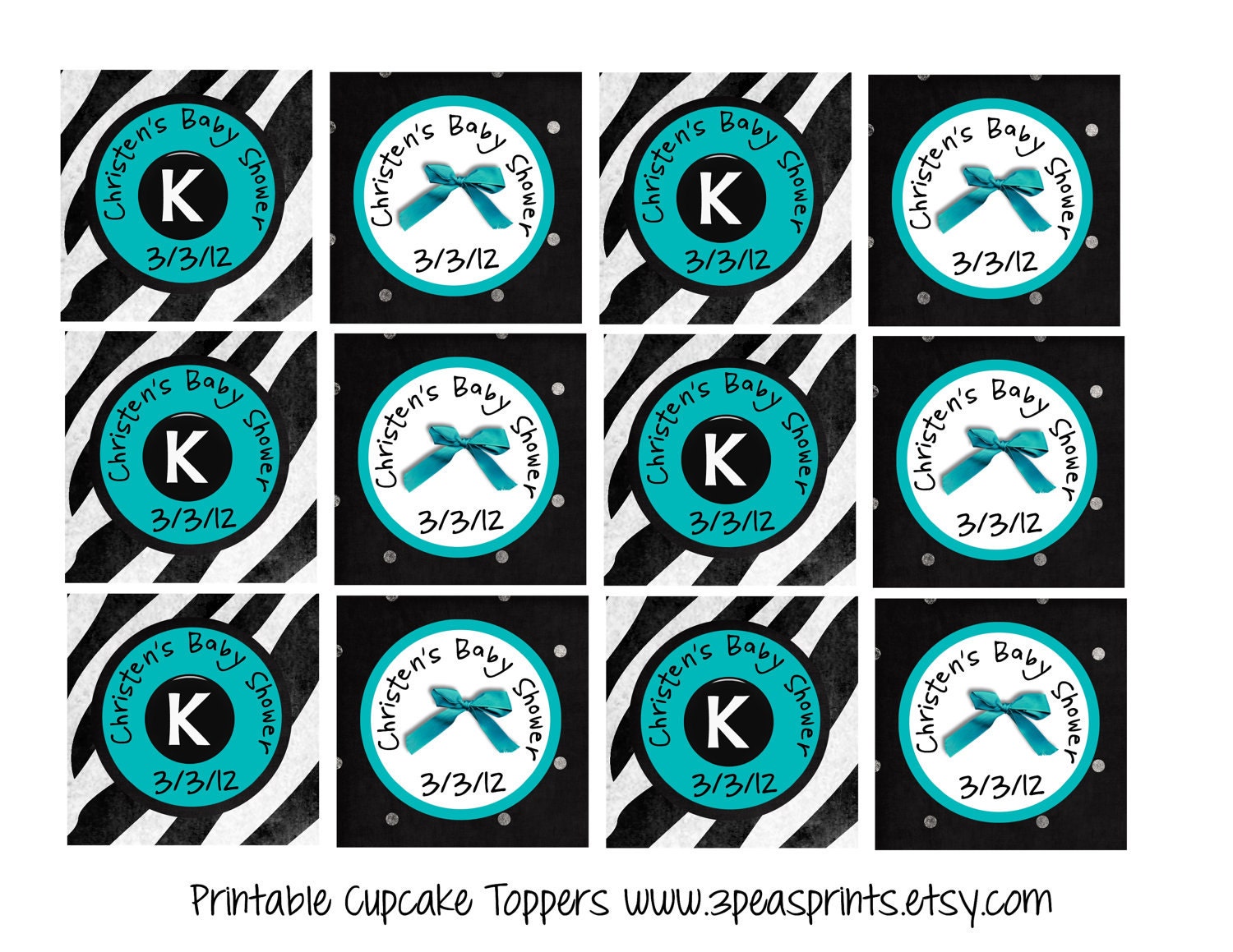 Zebra Baby Shower Invitation Printable and Custom Pink or Teal