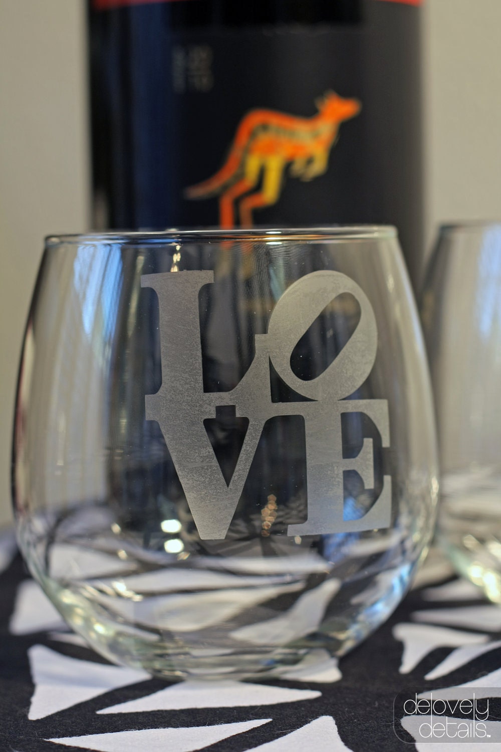 Customized Etched Wine Glasses/Goblets - Set of 4