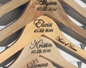 Personalized Wedding Hanger with Arm Inscription - Wooden