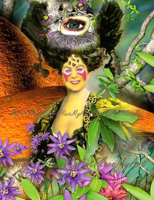 Postcards, Art Prints, "Self Portrait 8," Fantasy, Surreal, Portraits, Collage, Digital Art, Digital Painting