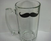 Large Beer Mug with Handle and Mustache
