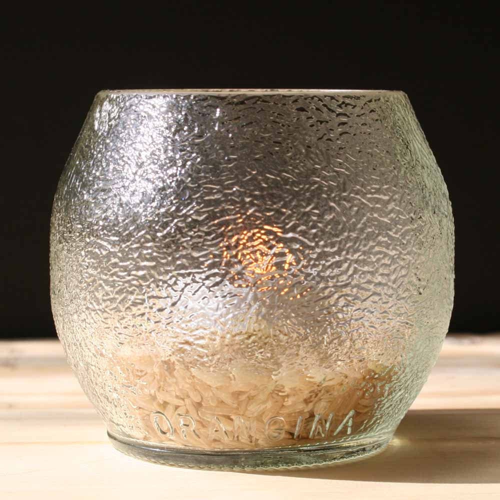 Candleholders from Recycled Orangina Bottles