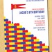 Stacking Blocks Birthday Party Invitation Printable Your Choice Colors