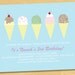 Ice Cream Shoppe Birthday Invitation Printable