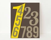 Numbers Art Print, Children's Room Decor, Nursery Wall Art,  8x10, Numbers wall art