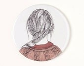 Girl with braid - Pocket mirror