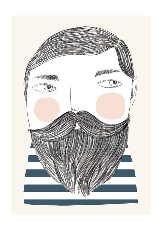 Bearded - print - 8 x 11.5 - A4