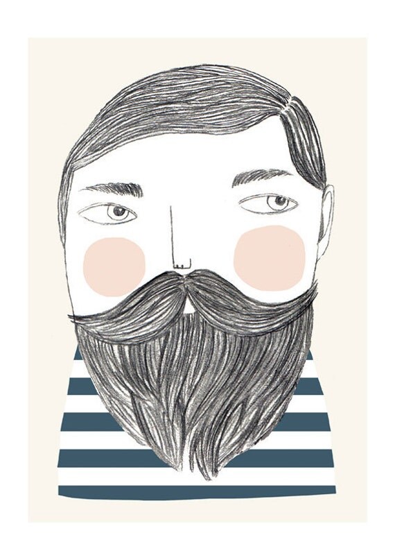Bearded - print - 8 x 11.5 - A4