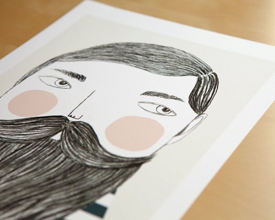 Bearded - print - 8 x 11.5 - A4