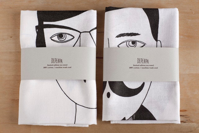 Man tea towel by Depeapa