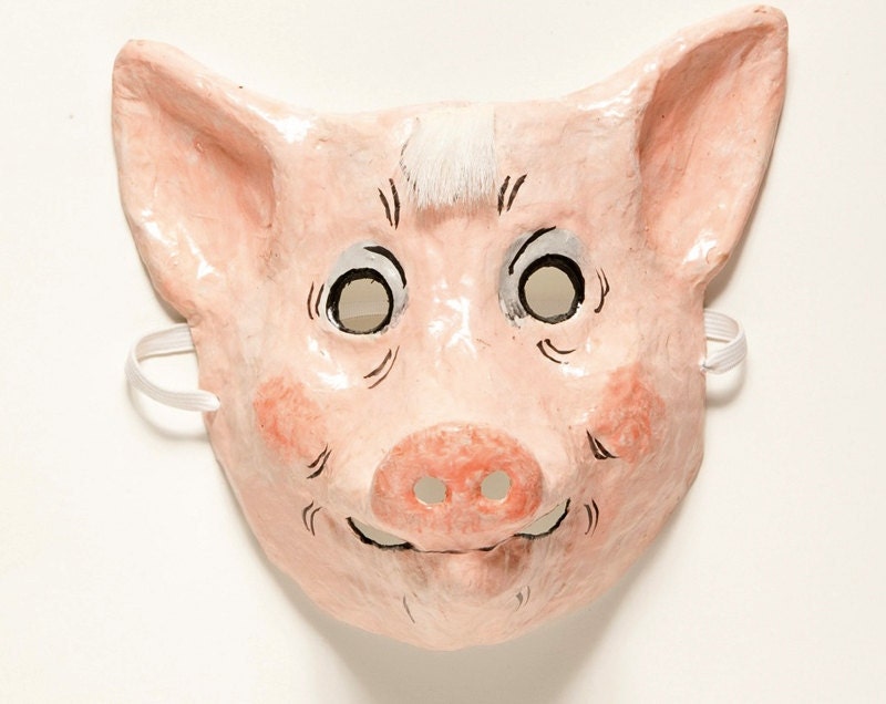 Paper mache pig mask