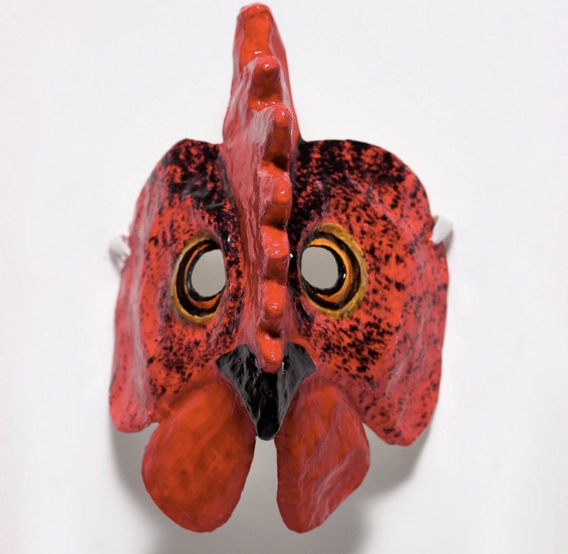 Paper mache cock mask