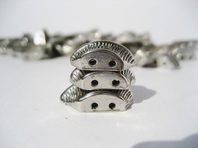 Salvaged double holes metal beads lot of 49pcs Code Z82