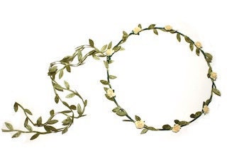 Festival floral headband/garland head dress Cream