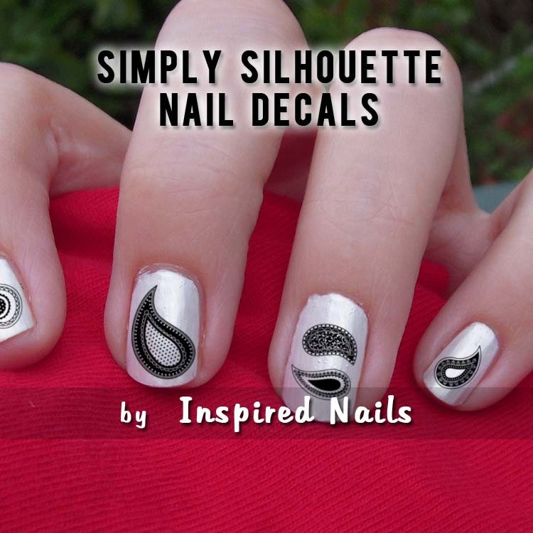 Paisley Decals Black and Clear Simply Silhouette by Inspired Nails