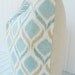 Blue IKAT Throw Pillow - 18 x 18 inch - Blue Teal Taupe and Ivory - Rayon/Linen - Blue Ikat Pillow Cover