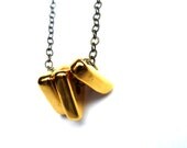 Mykonos Bead Necklace - 24k Gold Jewelry, Geometric Triangle