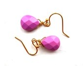 Faceted Briolette Earrings - Pink Chalk Turquoise