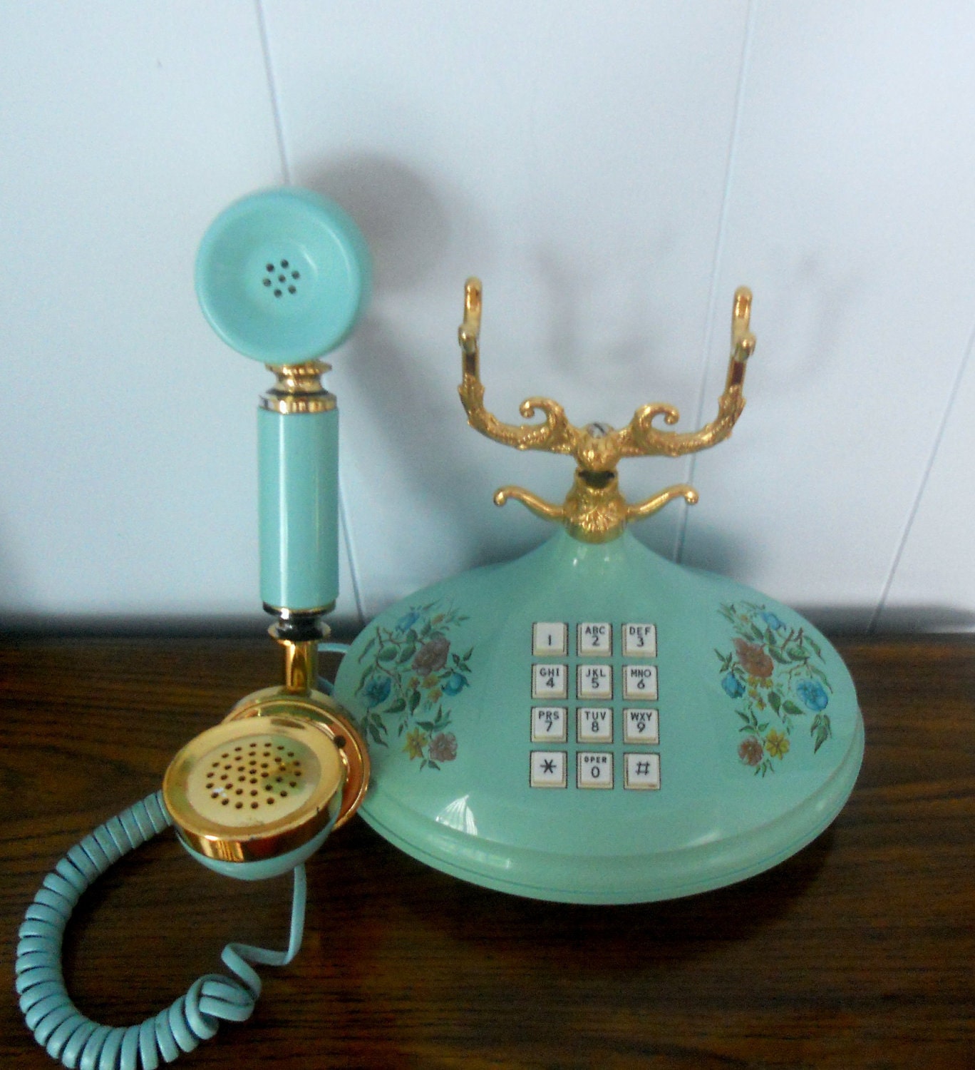 Vintage Blue Telephone - Empress Push Button Princess Style by Western Electric
