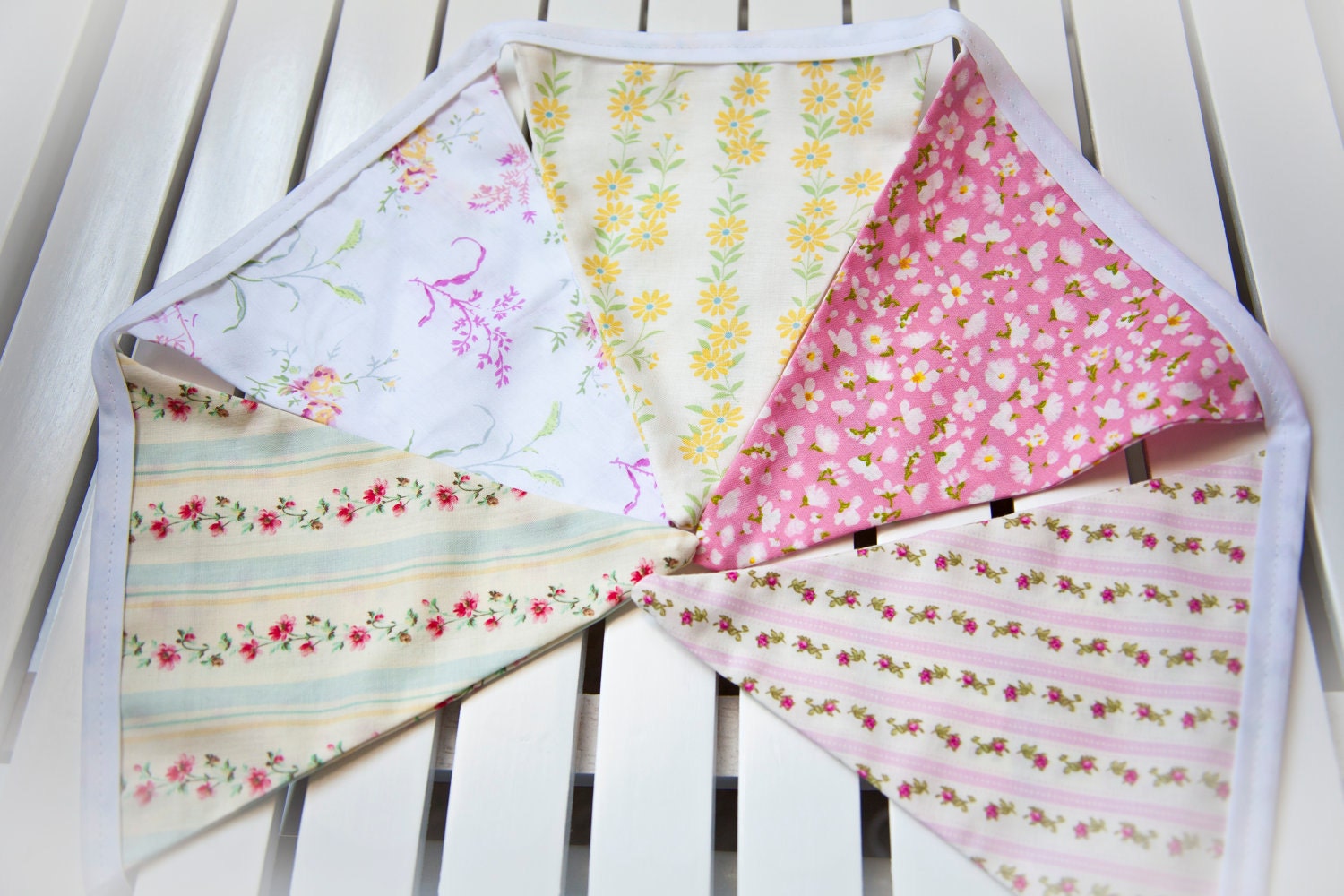Shabby Chic Fabric Garland - Vintage print - Customizing Options Available