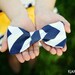 Navy and White Chevron Skirt with Buttercup Sash, Matching Rosette Shirt and Coordinating Bow.  Sizes 3 months - girls size 10.