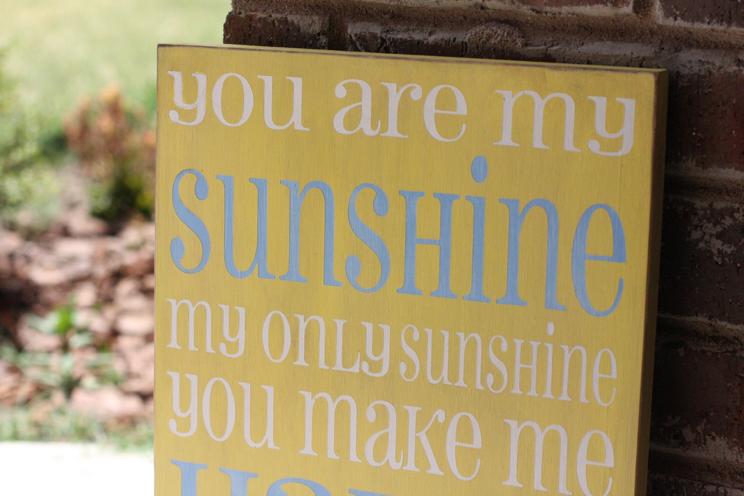 You are my Sunshine - hand painted shabby chic subway art tyopography sign