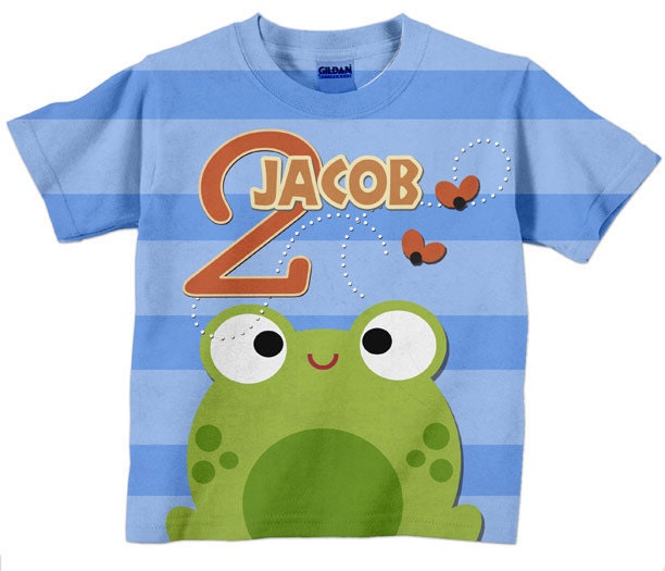 Frog Birthday T Shirt,  Personalized Number T-Shirt, Childrens Clothing