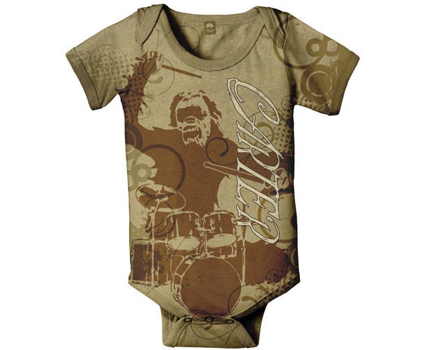 Gorilla Baby Onesie, Personalized Drum Set Infant Boy Snapsuit