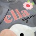 Infant Girl Mums Onesie, Personalized Grey and Green Monogram, Infant Onesies