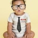 The New Guy - Tie Baby Onesie, Personalized Infant Geek, Geekery, Custom Boy Tie Bodysuit