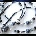 STONE BLUE BEAUTY- Stunning Glass Beaded Id Lanyard Badge Holder- Blue Sandstone, Swarovski Crystals, & Tibetan Silver Spacers (Magnetic)
