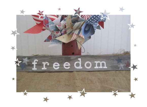 Reclaimed Wood Sign "Freedom" - Americana Decor - Patriotic - Home Decor - Country Style