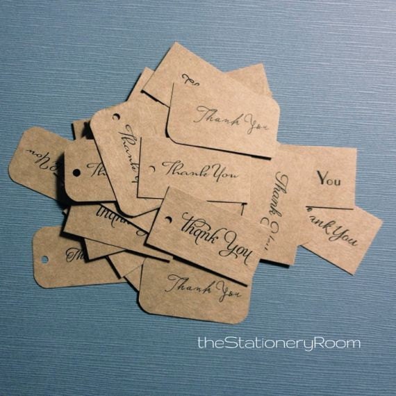 Mini Kraft Paper THANK YOU Gift Tags - set of 48