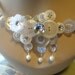 Pearls and Lace Button Necklace Button Jewelry Vintage Buttons Pearls Repurposed Buttons T824