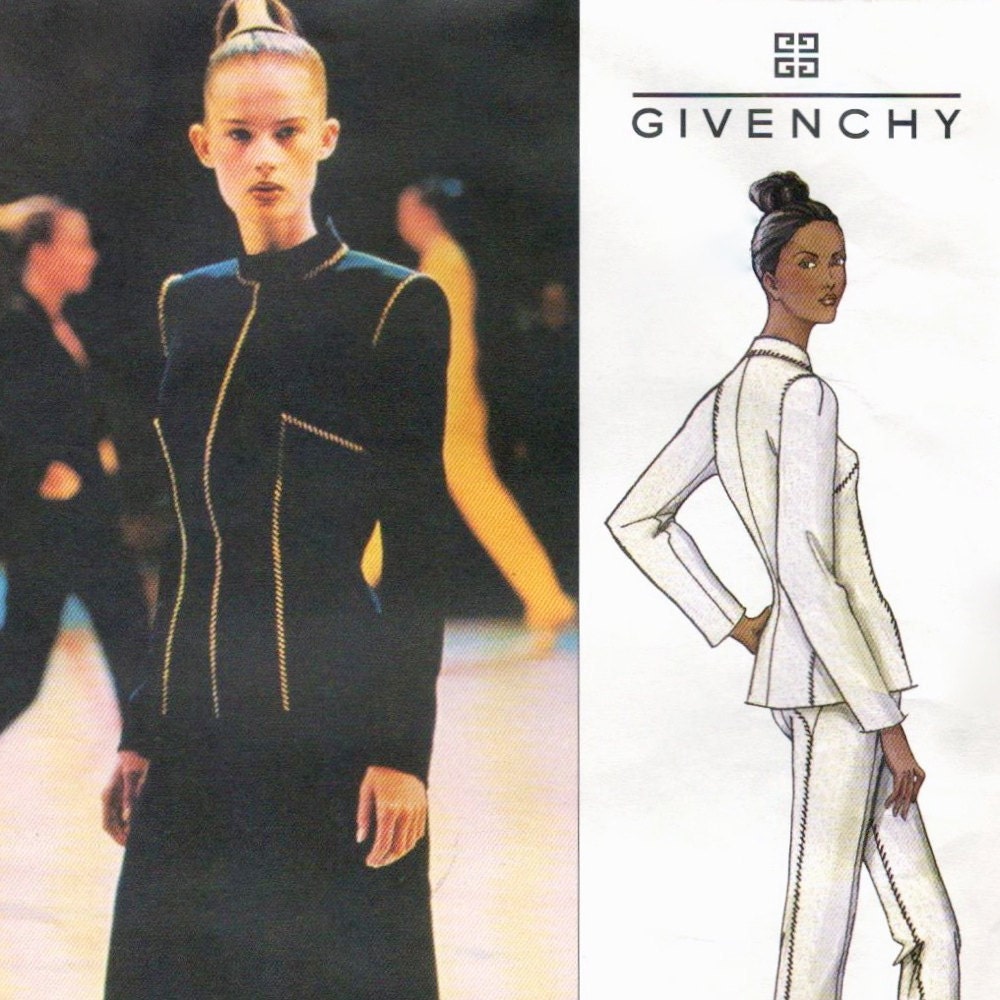 Alexander McQueen for Givenchy pantsuit or skirt suit pattern -- SMALL size range -- Vogue Paris Original 2653