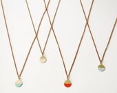 Geometric Necklace, Brass Small Circle Colorblock, The Odessa Half