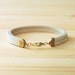 Leather Bracelet in White with Pink and Blue Chevron Pattern, "The Pecos Handpainted"